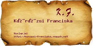 Körözsi Franciska névjegykártya